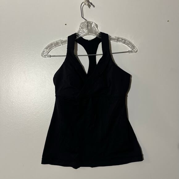 Lululemon Black Cross Tank Activewear Top Women’s Size 2 - Picture 1 of 5